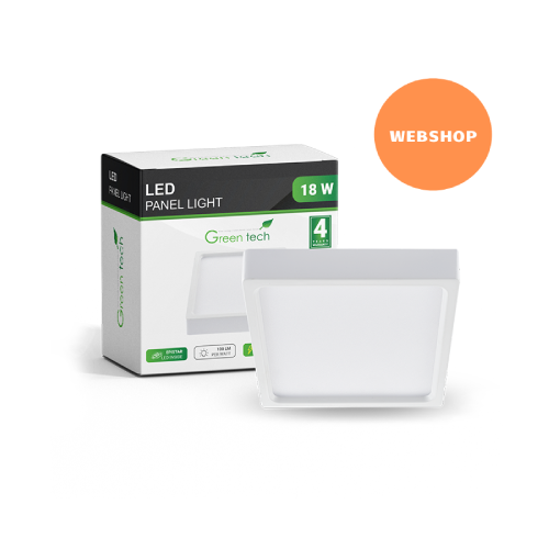 LED panel Green Tech 18W, nadgradni, kvadratni - Rasvjetna tijela | VAL Trgovina