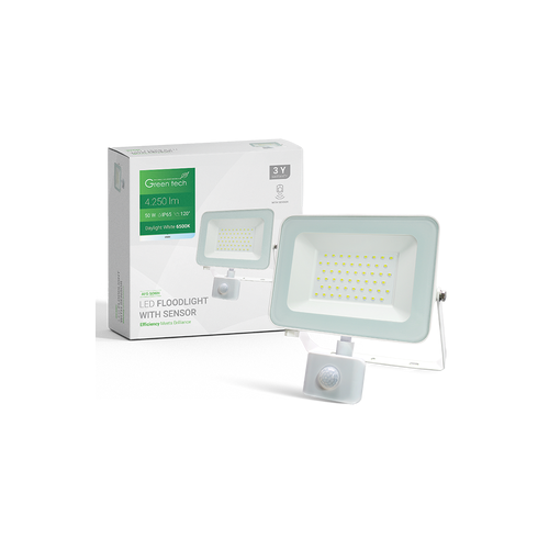 LED Reflektor 50W 6500K IP65 + senzor Green Tech - Rasvjetna tijela | VAL Trgovina