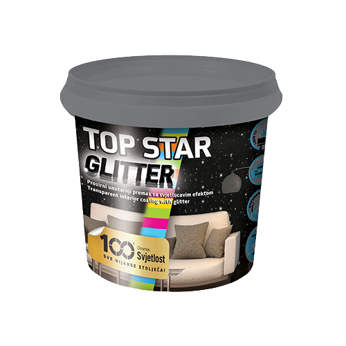 Šljokice za zid - Top Star Glitter - Unutarnje i fasadne boje | VAL Trgovina