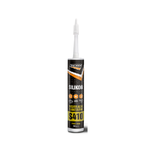 Texo neutralni sanitarni silikon prozirni S410 280ml – Kutija 12 kom