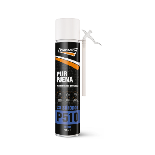 Texo poliuretanska pjena P510 ručna za stiropor 750ml – Kutija 12 kom