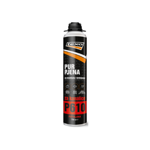 Texo PUR pjena P610 pištoljska za kanalice i crijep 750ml – Kutija 12 kom