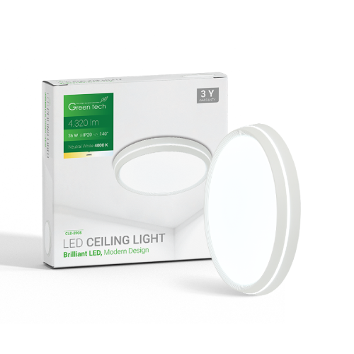 LED plafonjera Green Tech 36W – 4000K, IP20, 51 cm, bijela