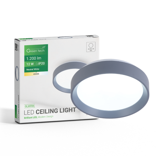 LED plafonjera Green Tech OLMERA 12W – 4000K, 26 cm, plava