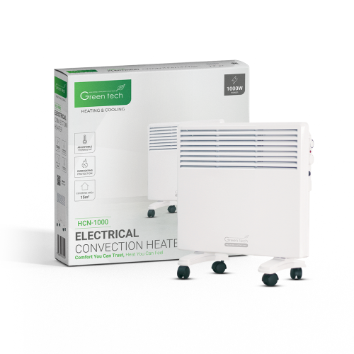 Konvektorska grijalica Green Tech 1000W HCN-1000 – Električna grijalica za 15 m², bijela