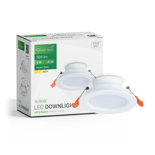 LED Ugradni Downlight 5W 4000K (Ø 70mm) – Green Tech