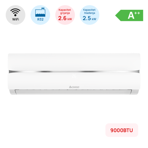Chigo multi split unutarnja jedinica 9000 BTU CS-09V3G-B172AW3 – 2.5 kW, WiFi, A++