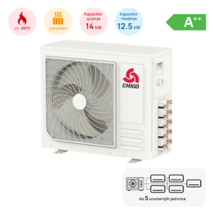 Chigo multi split vanjska jedinica 12.5 kW Z5OD-42HRIN4 – 5 izlaza, R32, A++, s grijačem