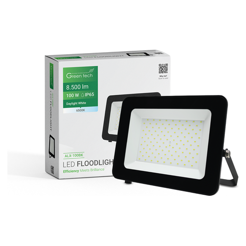 LED reflektor Green Tech ALX-100BK, 100W, 8500 lm, IP65, crni