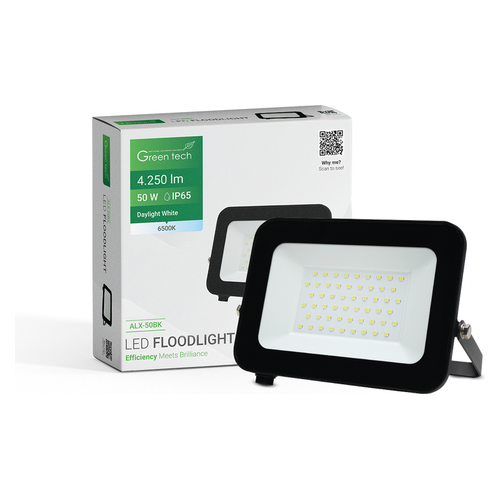 LED reflektor Green Tech ALX-50BK, 50W, 4250 lm, IP65, crni