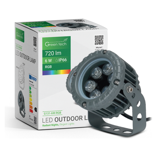 LED vanjska podna svjetiljka Green Tech G131-6W-RGB, 6W, RGB, IP66
