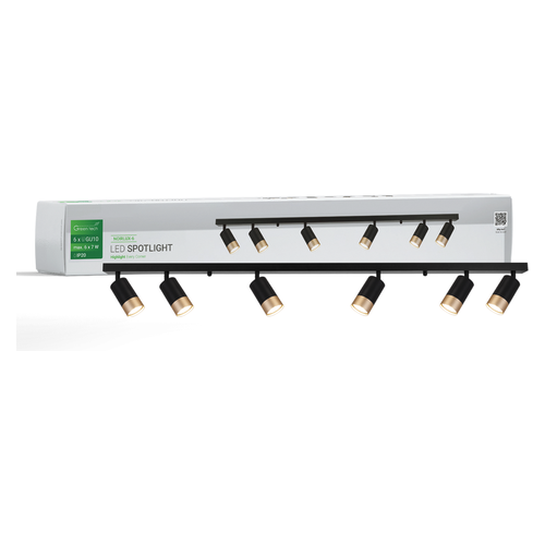 LED spot svjetiljka Green Tech NOIRLUX-6, 6 x GU10, crno-zlatna, šestokraka