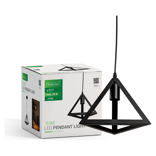 Visilica Green Tech PL-2522, E27, crna, 250 mm