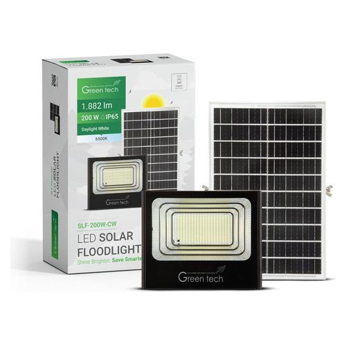Solarni LED reflektor Green Tech SLF-200W-CW, 200 W / 1882 lm, IP65