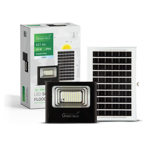 Solarni LED reflektor Green Tech SLF-40W-CW, 40 W / 621 lm, IP65