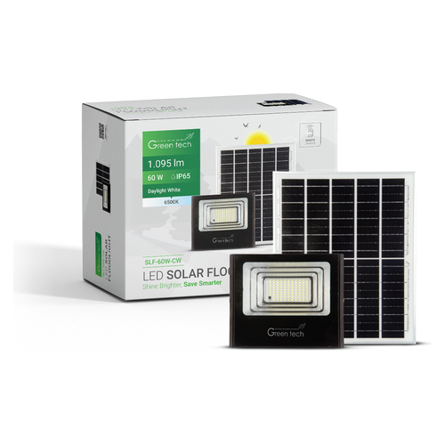 Solarni LED reflektor Green Tech SLF-60W-CW, 60 W / 1095 lm, IP65