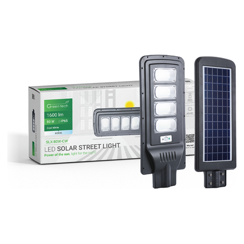 LED solarna ulična svjetiljka Green Tech SLX-80W-CW, 80 W, 6000 K, IP65