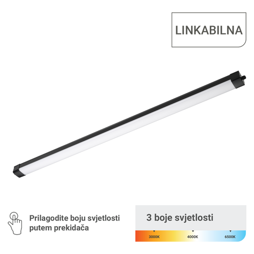 LED vodotijesna svjetiljka Green Tech WP-BD-70W-3CCT, 70 W / 7000 lm, 3CCT, IP65, crna