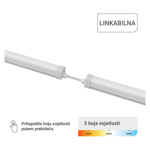 LED vodotijesna svjetiljka Green Tech WP-Q36W-3CCT, 36 W / 4320 lm, 3CCT, IP65