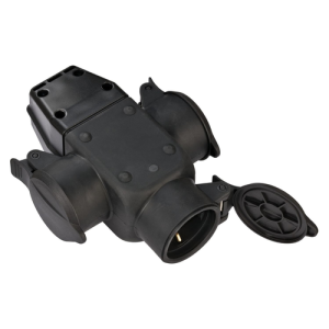 Brennenstuhl gumeni šuko adapter, 3x utičnice s poklopcem, IP44