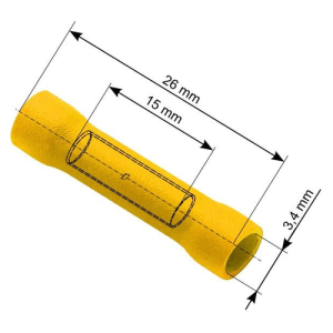 Spojna stopica izolirana 4-6 mm², 3,4/26 mm, žuta, pakiranje 100 kom