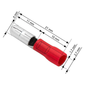 Stopica muška izolirana 0,5-1,5 mm², 4,0/21 mm, crvena, pakiranje 100 kom