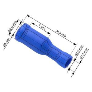 Stopica plosnata ženska izolirana 1,5-2,5 mm², 5,0/24,5 mm, plava, pakiranje 100 kom