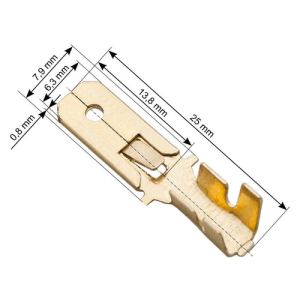 Stopica plosnata muška neizolirana 1-1,5 mm², 6,3/0,8/25 mm, pakiranje 100 kom